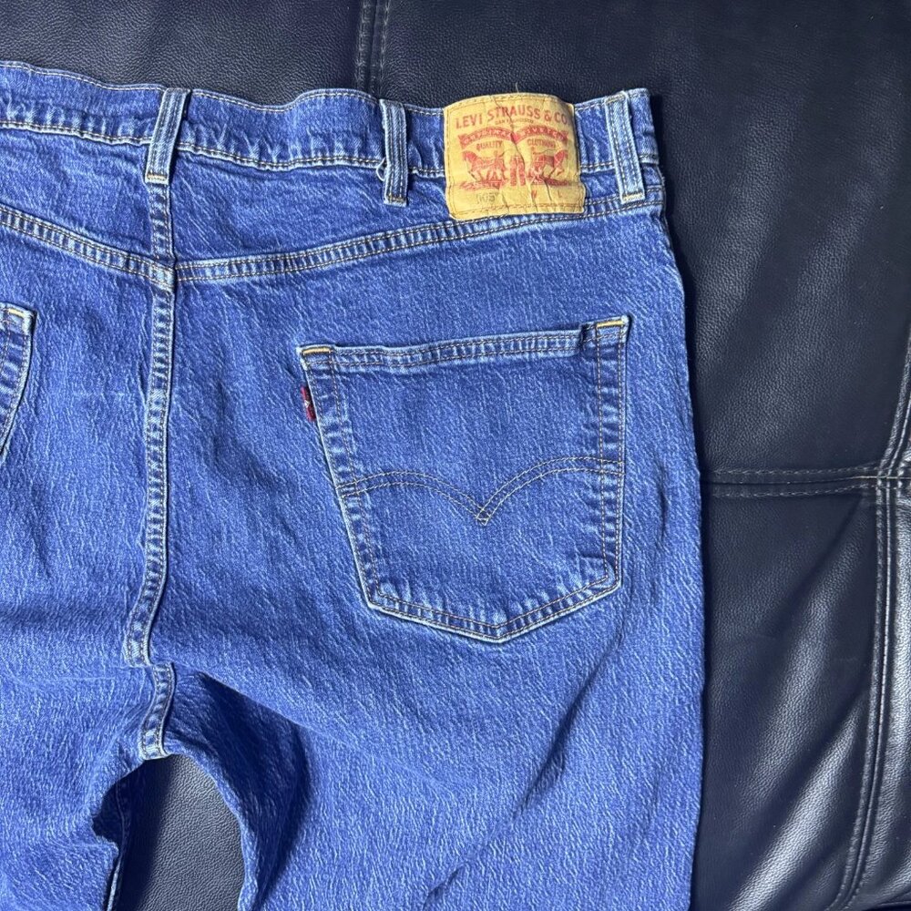 Levi's 505 Men's Straight Leg Jeans Blue Denim Regular‎ Fit Medium Wash W44 L30 - Picture 10 of 14
